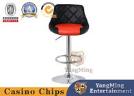 Black Leather Rotating Steel Chassis Casino Poker Dealer Chairs Comfortable