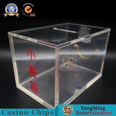 Transparent Acrylic Casino Game Accessories Money Banknotes Tip Box