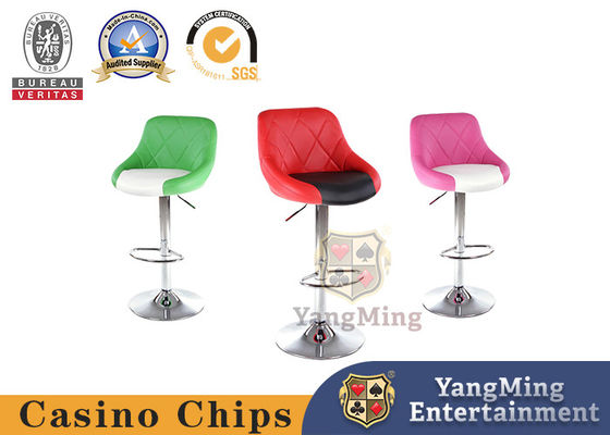 Black Leather Rotating Steel Chassis Casino Poker Dealer Chairs Comfortable