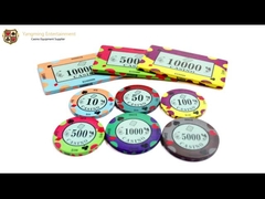 10gカスタム化のために利用できるクラブによってカスタマイズされるテキサスの火かき棒のブラックジャックの机のテーブルの陶磁器の破片