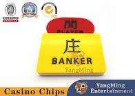 Baccarat Poker Gambling Table Marker Red And Yellow Acrylic Player And Banker Betting