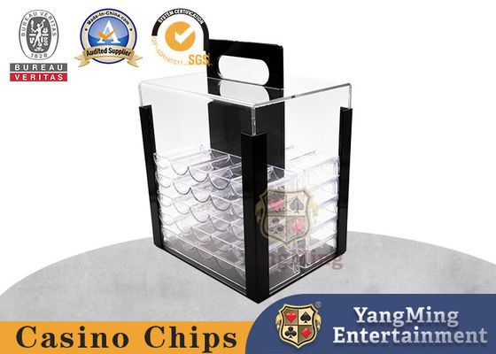 購入 丈夫なカジノのゲームの付属品1000ヤードのアクリルの透明な厚くされた携帯用火かき棒のテーブルの切り屑入れ オンライン製造