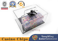Acrylic Baccarat Casino Table Poker Chip Box With Lock Handheld