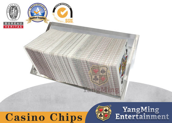 購入 三角透明アクリルゴミカードラック ブラックジャックポーカーゲームテーブルデックカードボックス オンライン製造