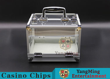 購入 600PCS倍の開いたハンドルのテキサスの破片のロックできる現金箱/アルミ合金 フレームの高い透明物のチェス部屋 オンライン製造