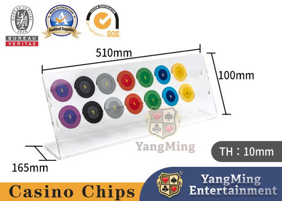 購入 ルーレットポーカーテーブル,テーブルトップ,チップホルダー,透明なアクリル40mmポーカーチップディスプレイスタンド オンライン製造