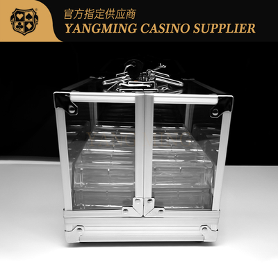 購入 プロフェッショナルアクリルポーカーチップケース - 600枚カジノチップキャリアセット、6つのトレイ付き オンライン製造
