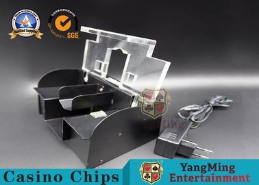 購入 1 - 2つのデッキのカジノの火かき棒金属の鉄の透明なカバーを持つ熱心なカードShuffler オンライン製造