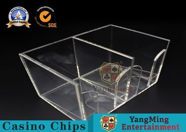 購入 双方箱のカジノのGambingのゲームのための明確なアクリルのトランプの火かき棒の不用物のホールダー オンライン製造
