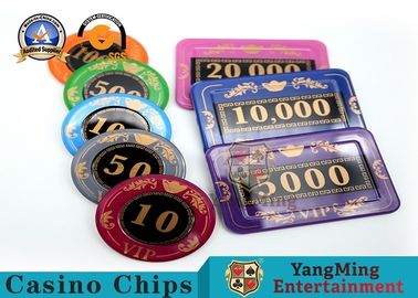 購入 製造業者はアルミニウム ポーカー用のチップ セットの場合をアクリルのシルク スクリーン760の水晶のチップセットに供給する オンライン製造