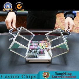 購入 600のPCの2ロックが付いているアルミニウム明快さの窓のカジノのポーカー用のチップのキャリア オンライン製造