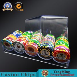 購入 40mmのポーカー用のチップの箱5は100 PCSの明確なアクリルの浮遊物の賭けるテーブルを欠くホールダーを漕ぐ オンライン製造