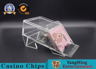 購入 2つのデッキのカジノの火かき棒のディーラーのトランプのShufferの完全で明確な鉄心7mm Thinkness オンライン製造