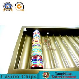 購入 1つの層の贅沢な金の金属の賭けるカジノの破片の皿300-500Pcs 14gの粘土の破片のホールダー オンライン製造