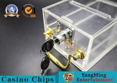 購入 745gカジノのゲームの付属品の完全で明確なハンドルのアクリルの厚さの錠は箱を放棄する オンライン製造