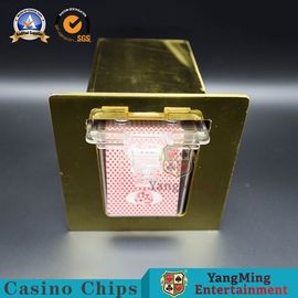 購入 ステンレス鋼のチタニウムの黄色いトランプのホールダーのGamblingTableによって隠されるカード箱 オンライン製造