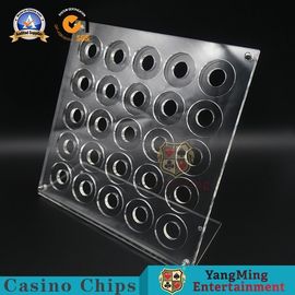 購入 完全で明確なアクリルのポーカー用のチップは25pcs円形の破片の陳列台を包装します オンライン製造