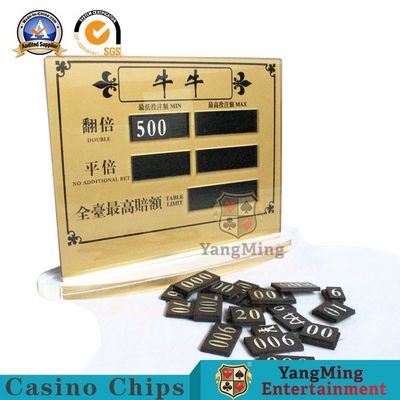 購入 アクリルの金透明なNiuNiuの賭けるポーカー ゲームはレッド・カードの催し物の破片のテーブル マニュアルのデジタル印を限った オンライン製造
