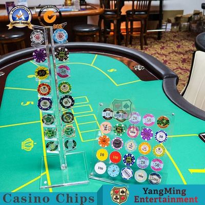 購入 16Pcsアクリルの円形の40mmのカジノのゲームの付属品は硬貨の陳列だなを欠く オンライン製造