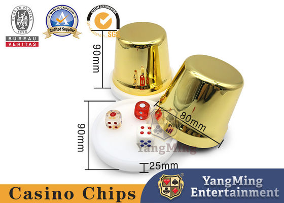 購入 カジノのゲームの火かき棒のテーブルの賭けるゲームのための金ステンレス製のダイス コップのシェーカー オンライン製造