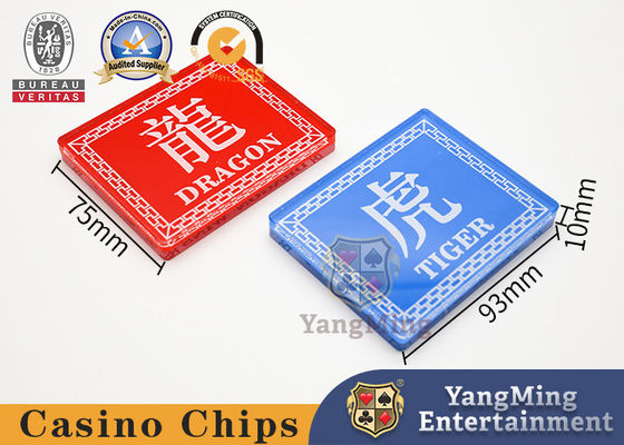 Dragon Tiger Poker Table Manor Leisure Positioning Card Acrylic Crystal Red Blue