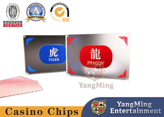 8mm Thickness Dragon Tiger Positioning Card Red Blue Frosted Acrylic Poker Table Game