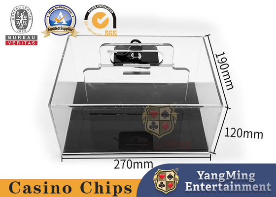 Acrylic Baccarat Casino Table Poker Chip Box With Lock Handheld