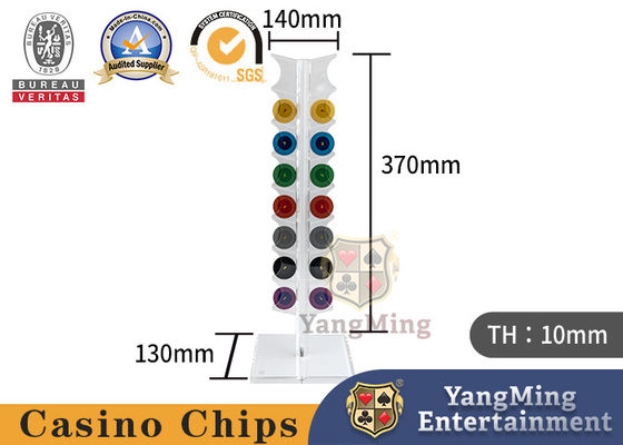 ルーレット バカラ ギャンブル ポーカー テーブル チップ スタンド フル 透明 25pcs 丸い チップ ホールダー