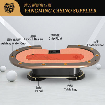 新発売10人対戦 テキサスメタルオーバルポーカーテーブル 国際カジノクラブポーカーテーブルゲーム