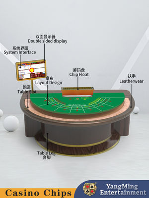デラックス 木製ポーカーテーブル セミサークル トレッドル バカラテーブル 東南アジアスタイルのポーカーカウンターテーブル