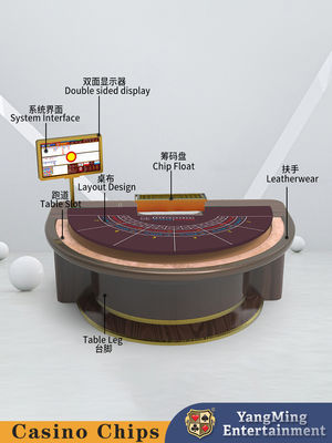 パーソナライズされた 固木ポーカーテーブル 半円形トレッドル テキサス バカラポーカーゲームテーブル