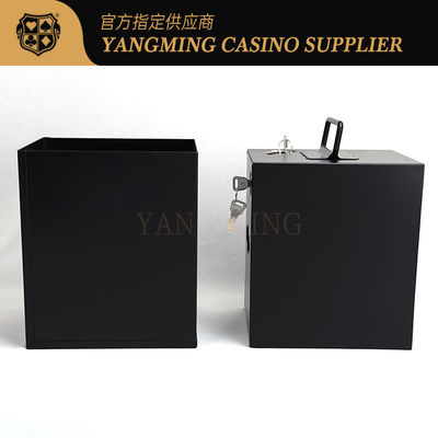 ホットセール カジノチップボックス アクセサリー カジノ賭博ポーカーゲーム用のロック付きの大きな鉄金属のお金箱